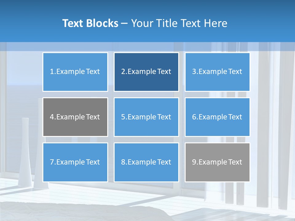A Bedroom With A View Of The Ocean PowerPoint Template