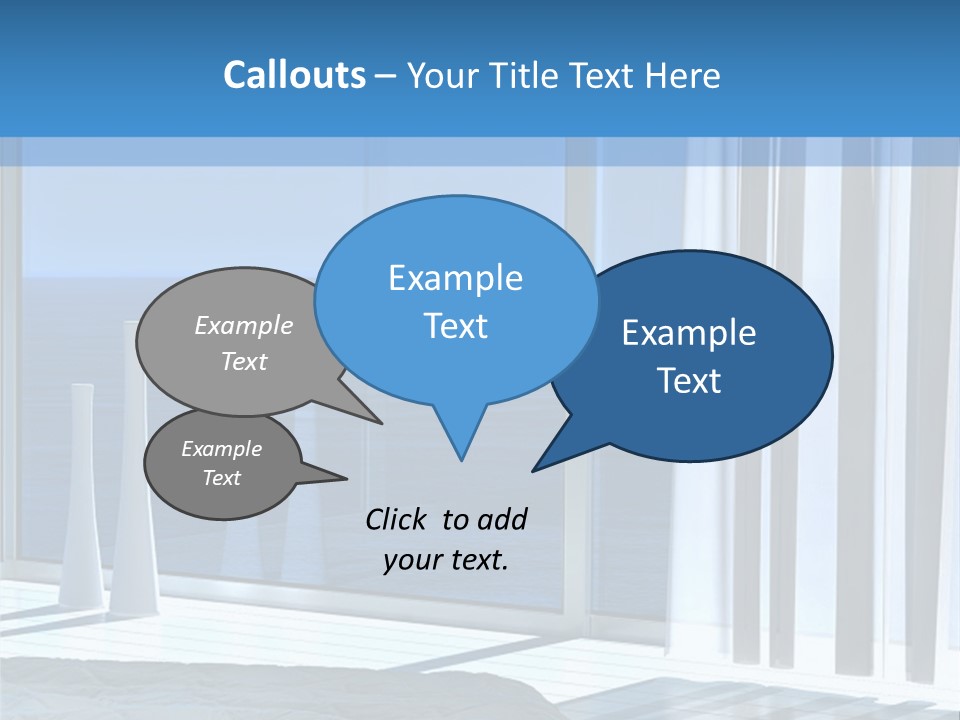 A Bedroom With A View Of The Ocean PowerPoint Template