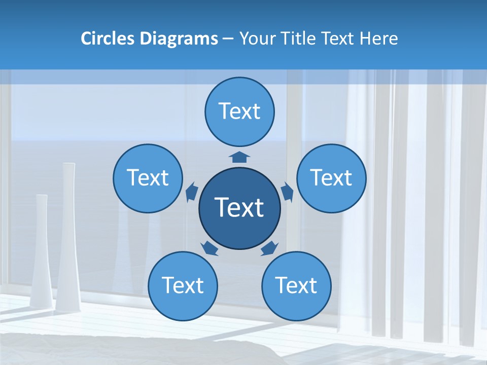 A Bedroom With A View Of The Ocean PowerPoint Template