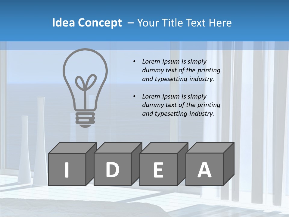A Bedroom With A View Of The Ocean PowerPoint Template