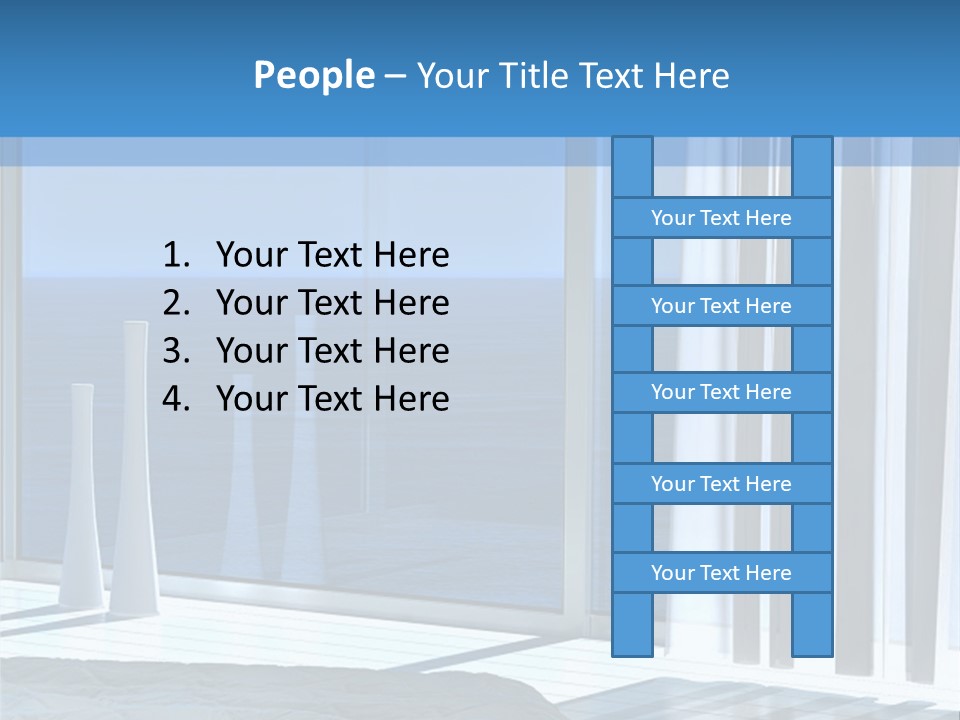 A Bedroom With A View Of The Ocean PowerPoint Template