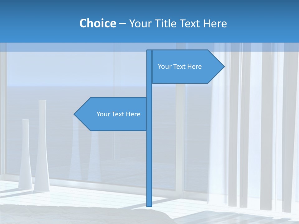 A Bedroom With A View Of The Ocean PowerPoint Template