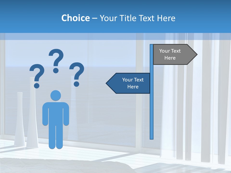 A Bedroom With A View Of The Ocean PowerPoint Template