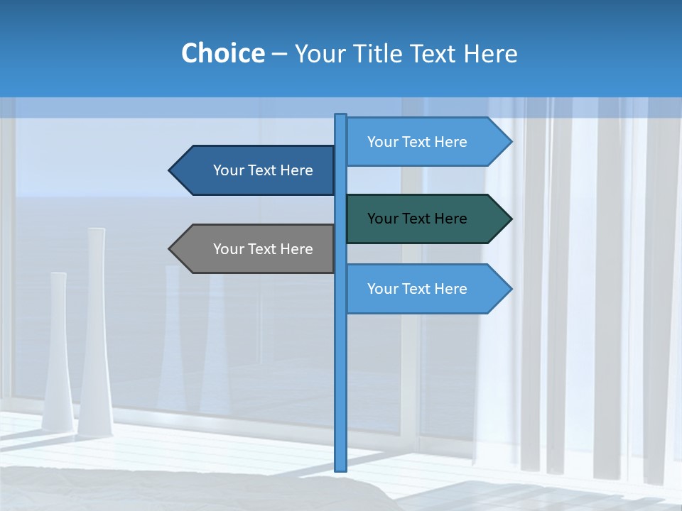 A Bedroom With A View Of The Ocean PowerPoint Template