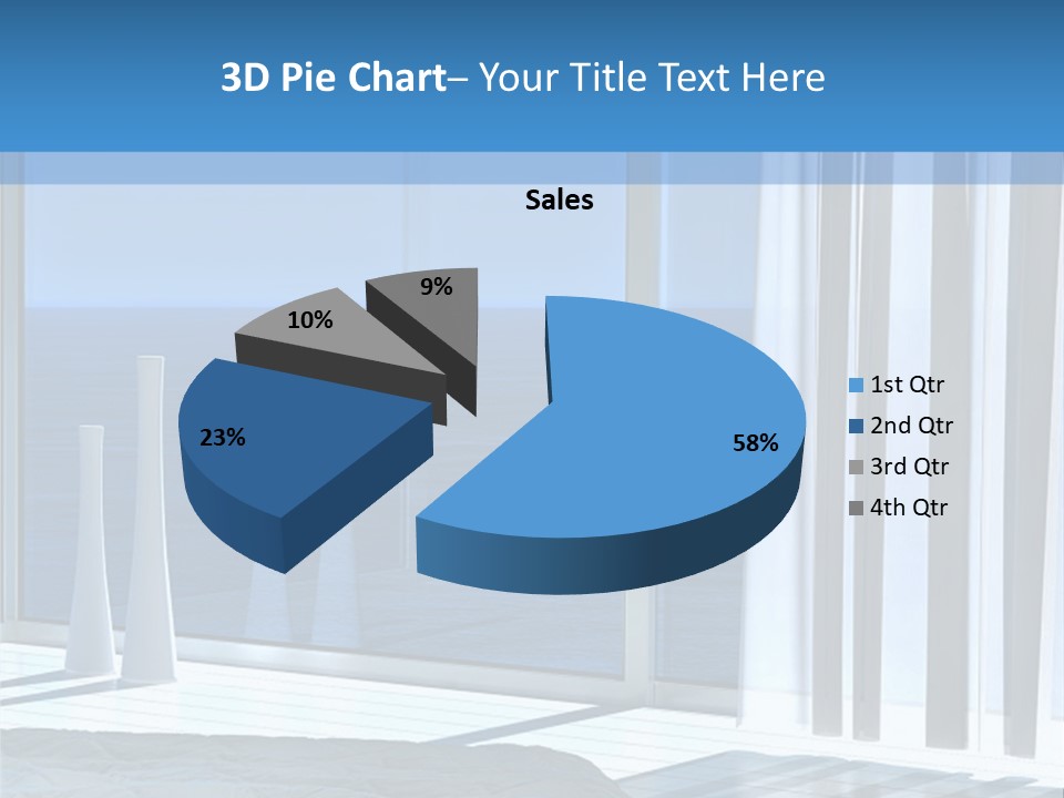 A Bedroom With A View Of The Ocean PowerPoint Template