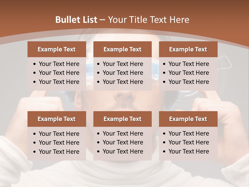 A Man Holding A Virtual Device Over His Eyes PowerPoint Template