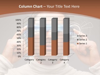 A Man Holding A Virtual Device Over His Eyes PowerPoint Template