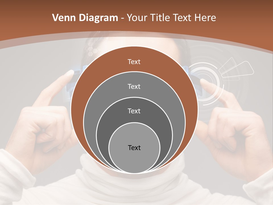 A Man Holding A Virtual Device Over His Eyes PowerPoint Template