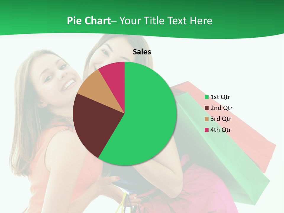 Two Beautiful Young Women Carrying Shopping Bags Powerpoint Template PowerPoint Template