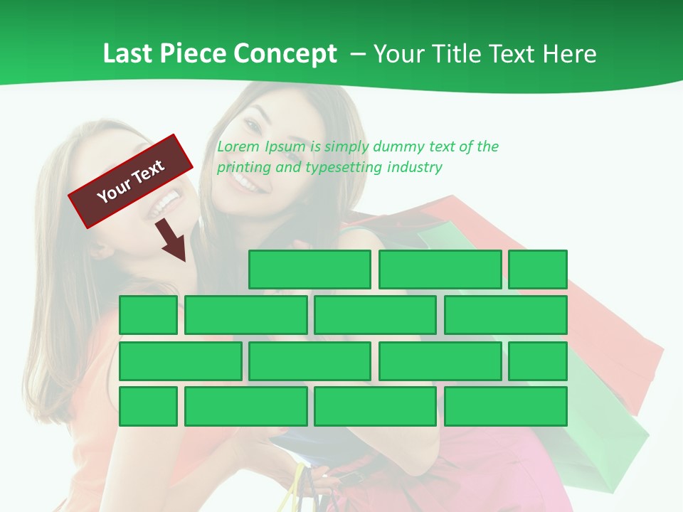 Two Beautiful Young Women Carrying Shopping Bags Powerpoint Template PowerPoint Template