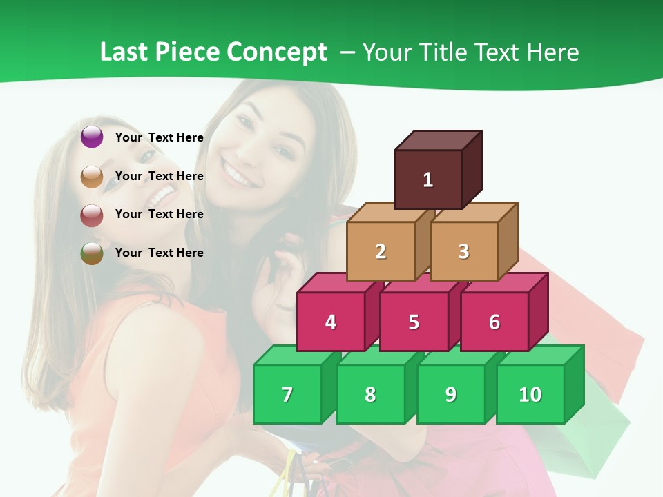 Two Beautiful Young Women Carrying Shopping Bags Powerpoint Template PowerPoint Template