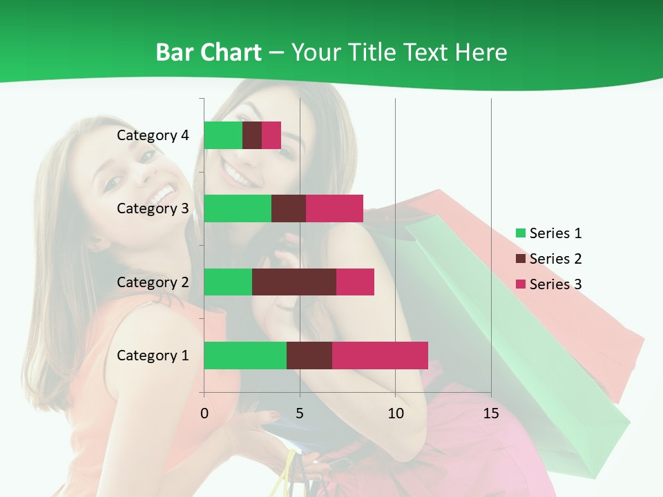 Two Beautiful Young Women Carrying Shopping Bags Powerpoint Template PowerPoint Template
