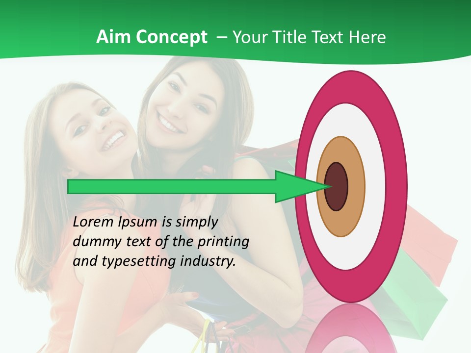 Two Beautiful Young Women Carrying Shopping Bags Powerpoint Template PowerPoint Template