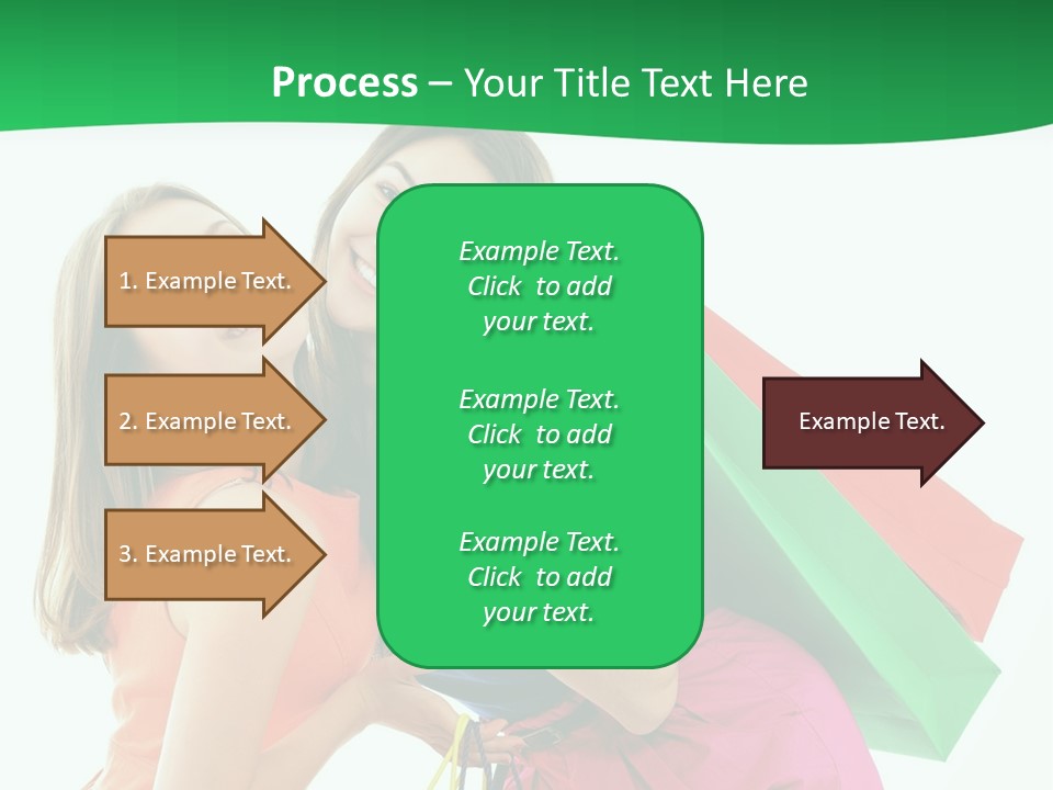 Two Beautiful Young Women Carrying Shopping Bags Powerpoint Template PowerPoint Template