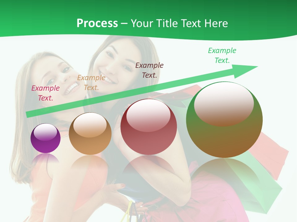 Two Beautiful Young Women Carrying Shopping Bags Powerpoint Template PowerPoint Template