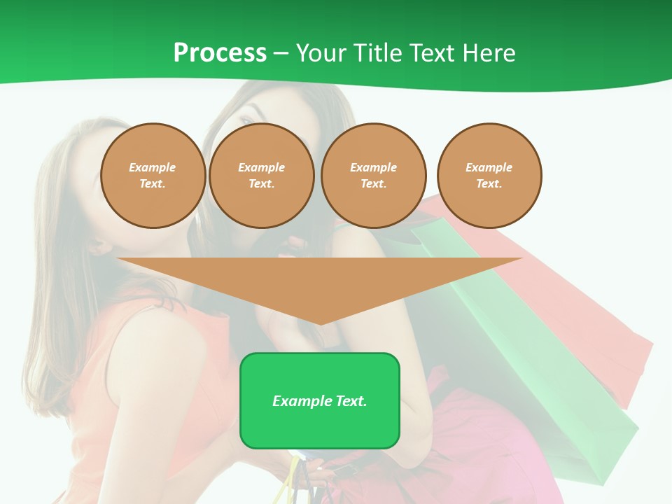 Two Beautiful Young Women Carrying Shopping Bags Powerpoint Template PowerPoint Template