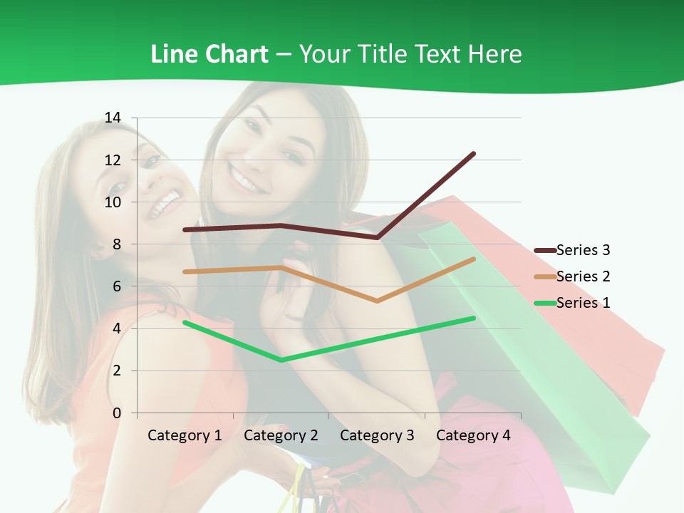 Two Beautiful Young Women Carrying Shopping Bags Powerpoint Template PowerPoint Template