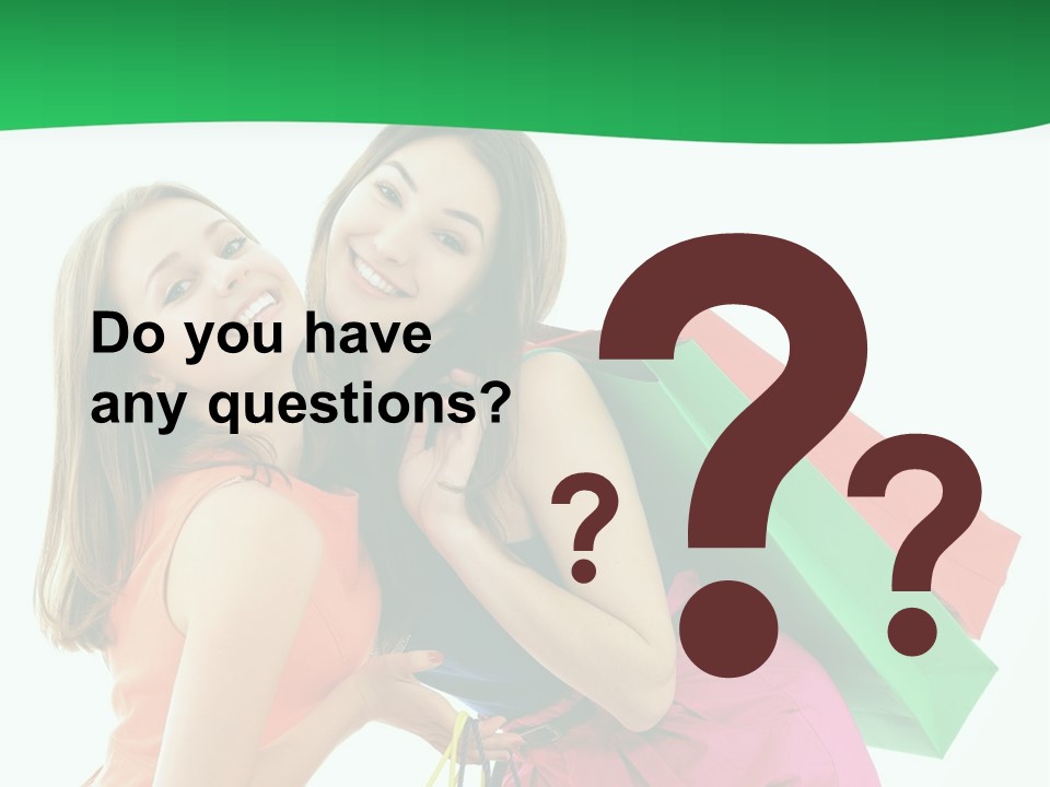 Two Beautiful Young Women Carrying Shopping Bags Powerpoint Template PowerPoint Template