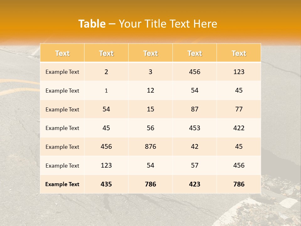 A Cracked Road With A Yellow Line On It PowerPoint Template
