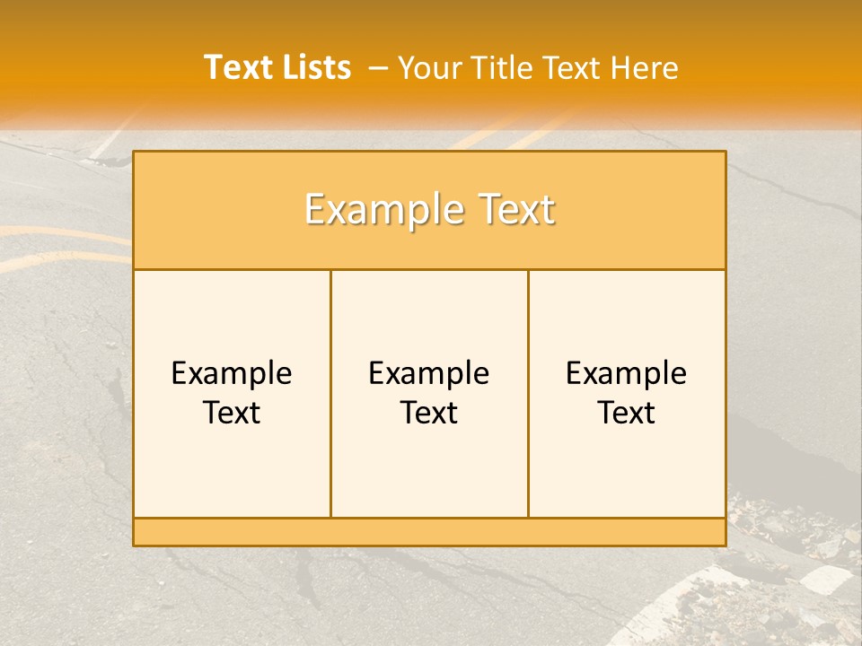 A Cracked Road With A Yellow Line On It PowerPoint Template