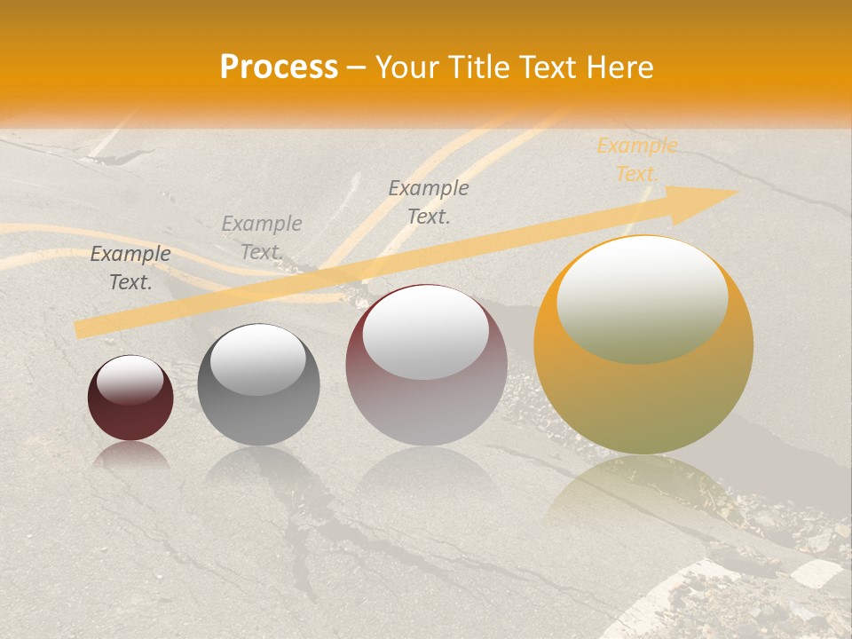 A Cracked Road With A Yellow Line On It PowerPoint Template