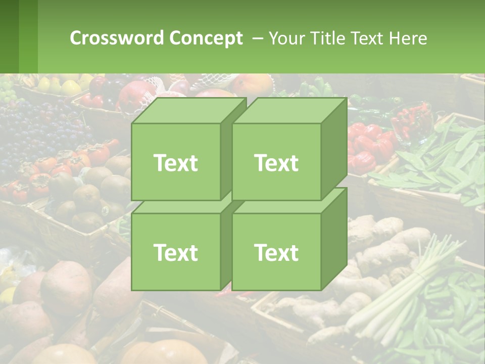 A Large Display Of Fresh Fruits And Vegetables PowerPoint Template
