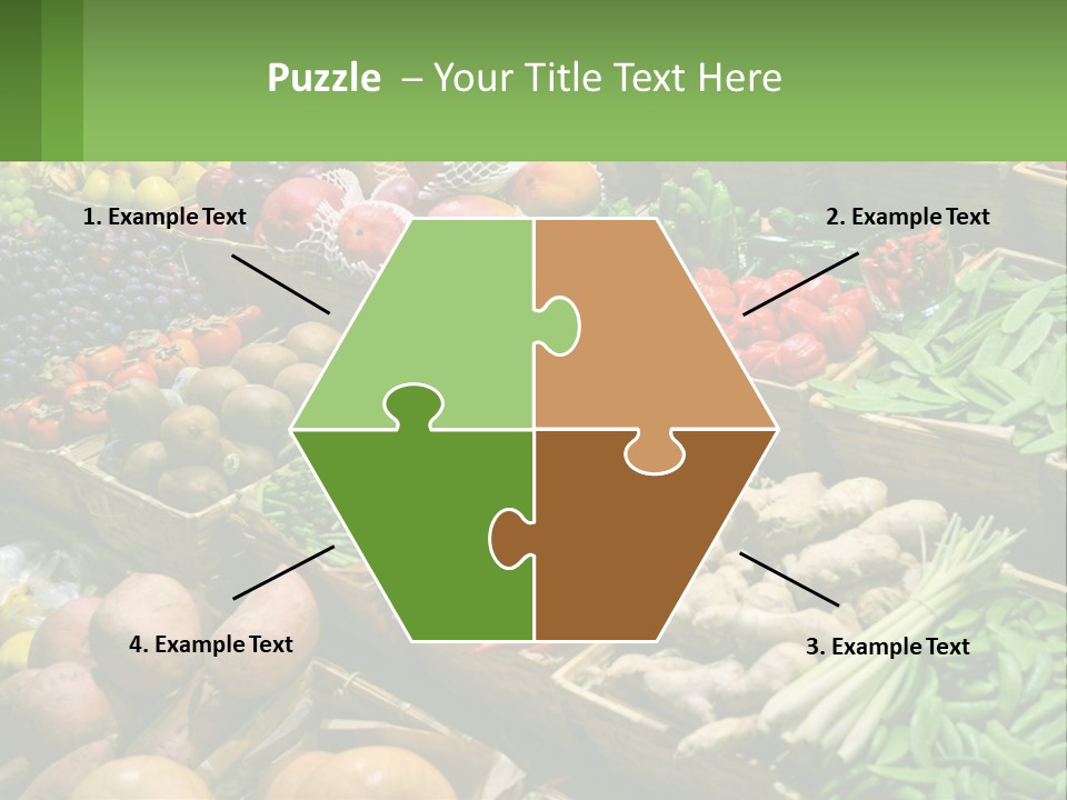 A Large Display Of Fresh Fruits And Vegetables PowerPoint Template