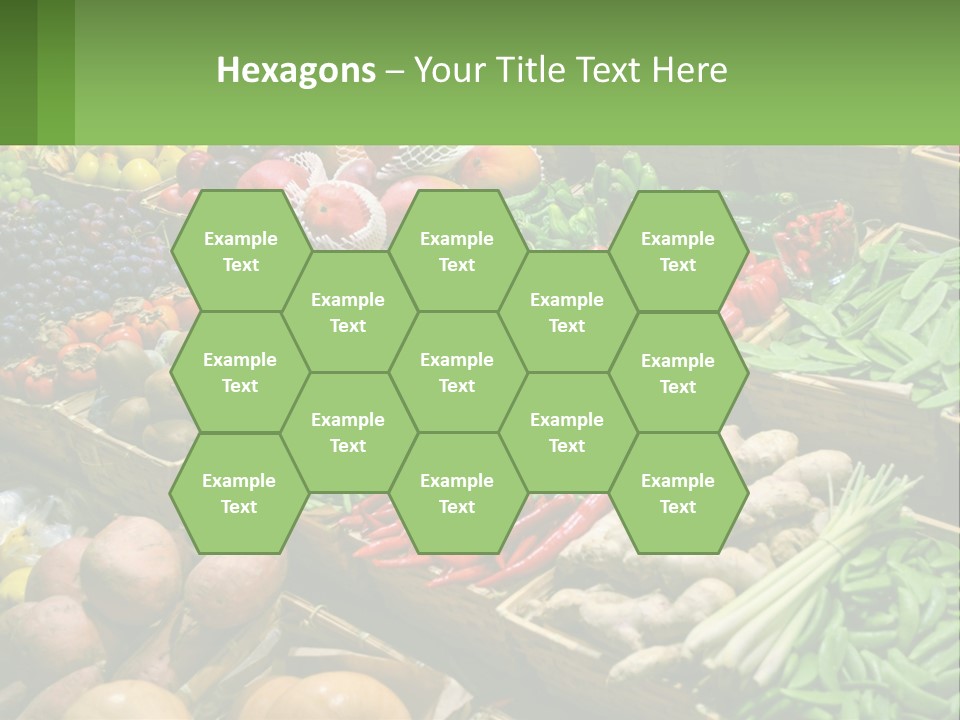 A Large Display Of Fresh Fruits And Vegetables PowerPoint Template