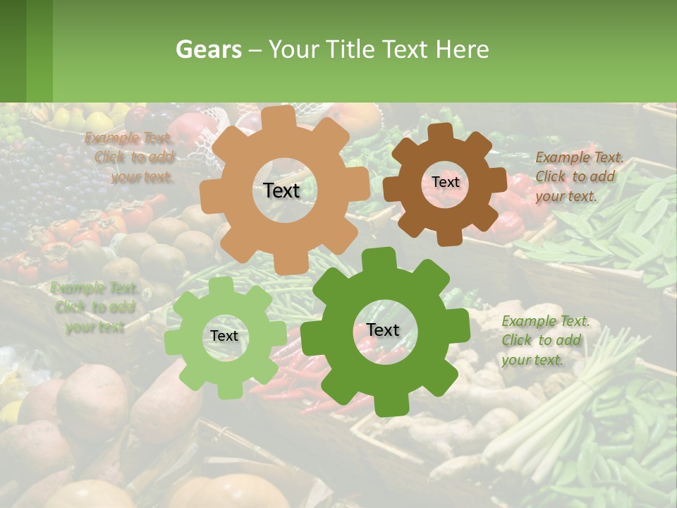 A Large Display Of Fresh Fruits And Vegetables PowerPoint Template