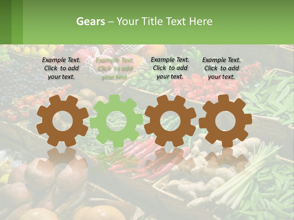 A Large Display Of Fresh Fruits And Vegetables PowerPoint Template