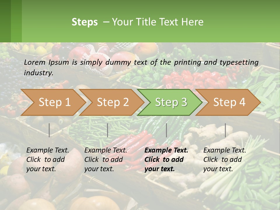 A Large Display Of Fresh Fruits And Vegetables PowerPoint Template