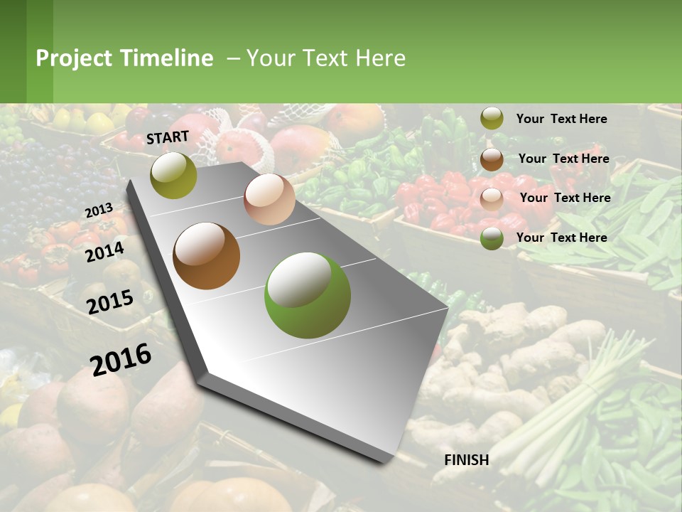 A Large Display Of Fresh Fruits And Vegetables PowerPoint Template