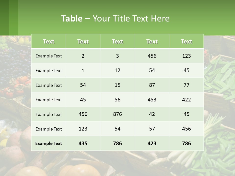 A Large Display Of Fresh Fruits And Vegetables PowerPoint Template