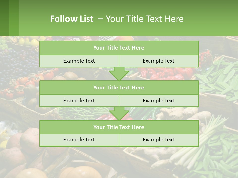 A Large Display Of Fresh Fruits And Vegetables PowerPoint Template