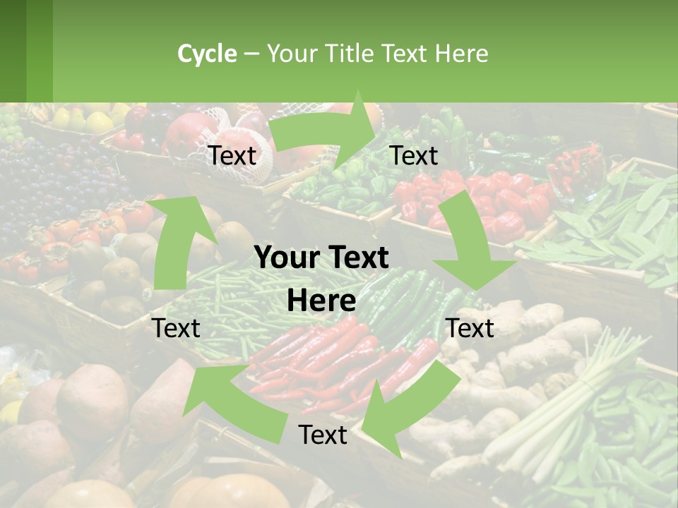 A Large Display Of Fresh Fruits And Vegetables PowerPoint Template