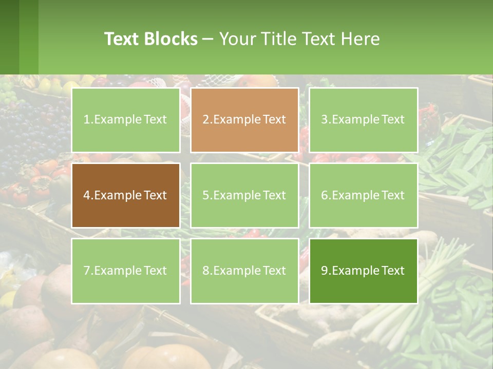A Large Display Of Fresh Fruits And Vegetables PowerPoint Template