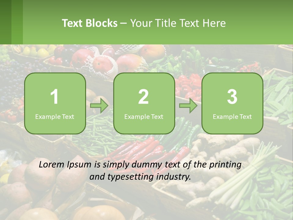 A Large Display Of Fresh Fruits And Vegetables PowerPoint Template