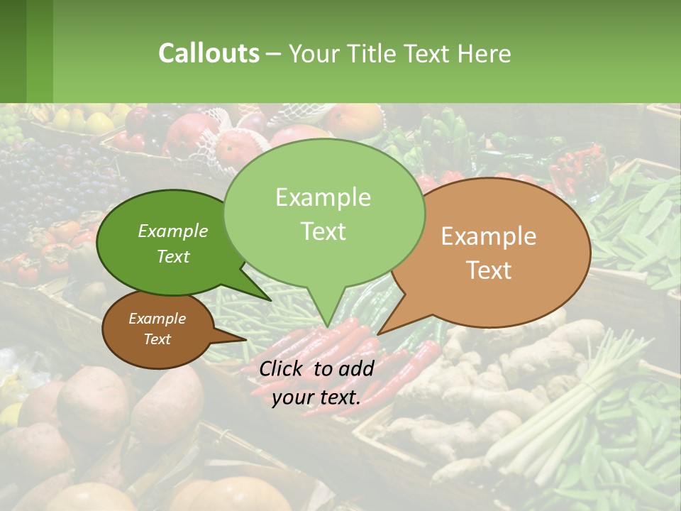 A Large Display Of Fresh Fruits And Vegetables PowerPoint Template