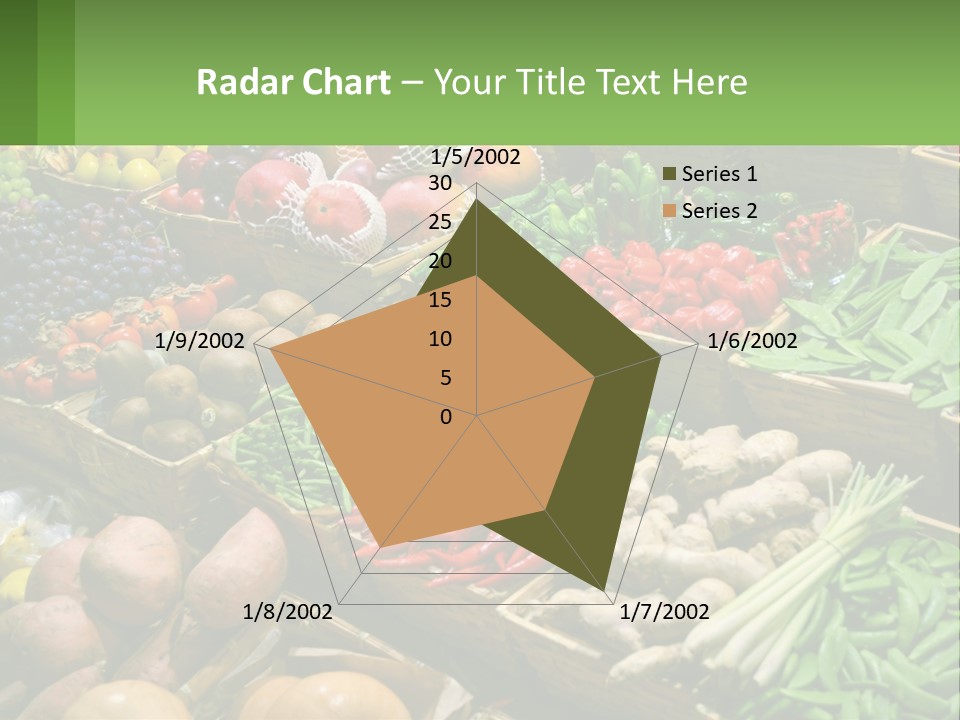A Large Display Of Fresh Fruits And Vegetables PowerPoint Template