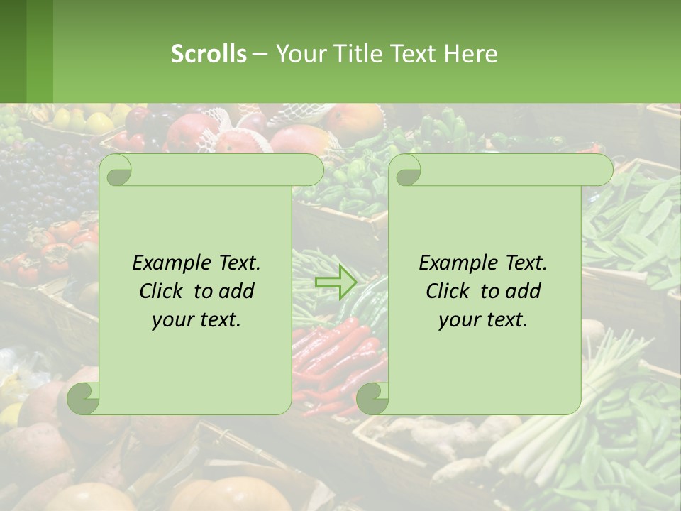 A Large Display Of Fresh Fruits And Vegetables PowerPoint Template