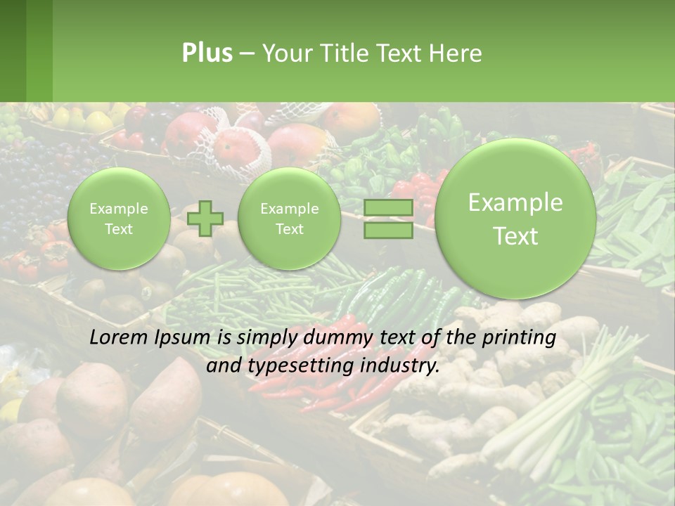 A Large Display Of Fresh Fruits And Vegetables PowerPoint Template
