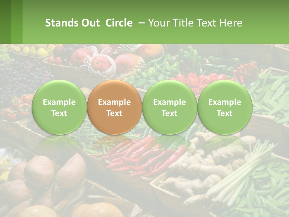 A Large Display Of Fresh Fruits And Vegetables PowerPoint Template