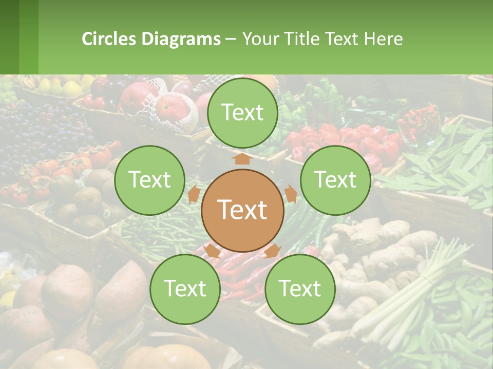 A Large Display Of Fresh Fruits And Vegetables PowerPoint Template