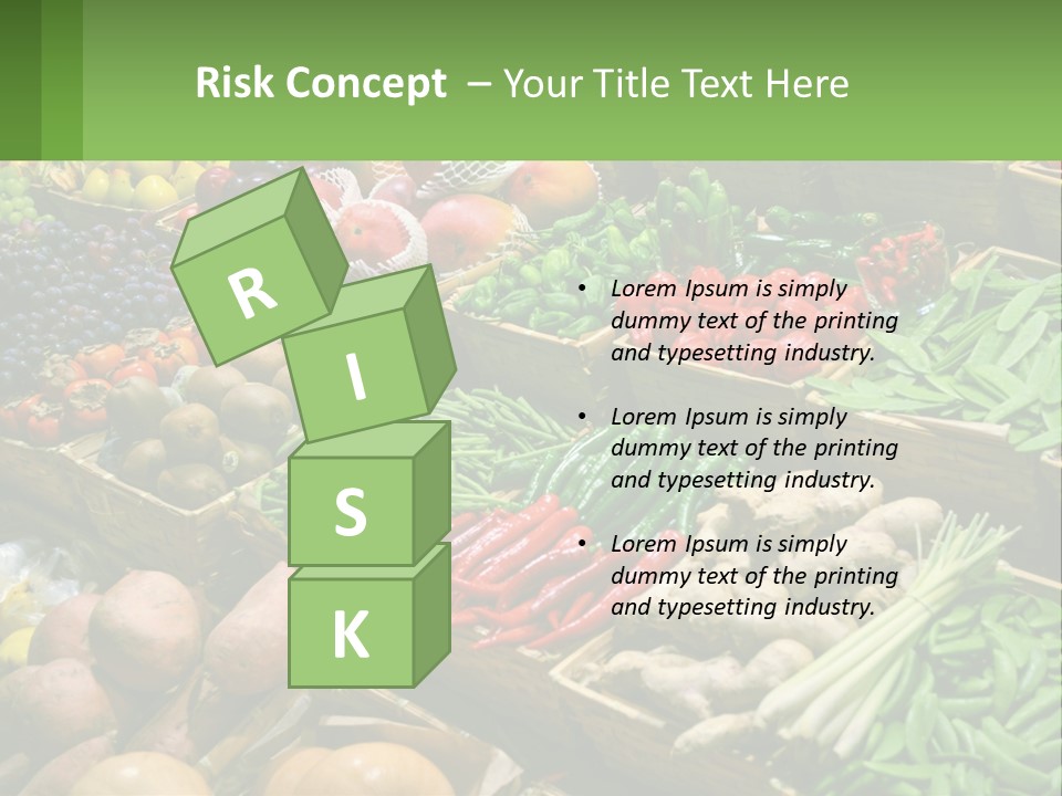 A Large Display Of Fresh Fruits And Vegetables PowerPoint Template
