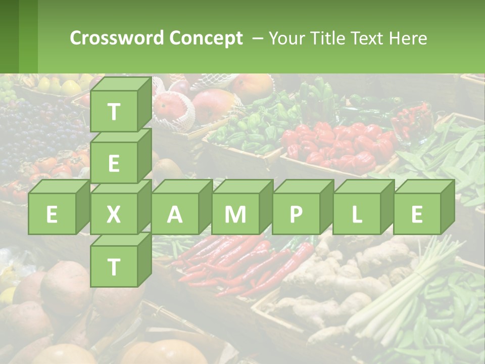 A Large Display Of Fresh Fruits And Vegetables PowerPoint Template