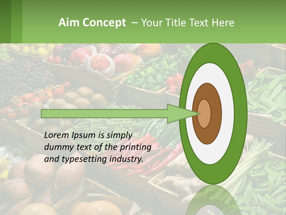 A Large Display Of Fresh Fruits And Vegetables PowerPoint Template