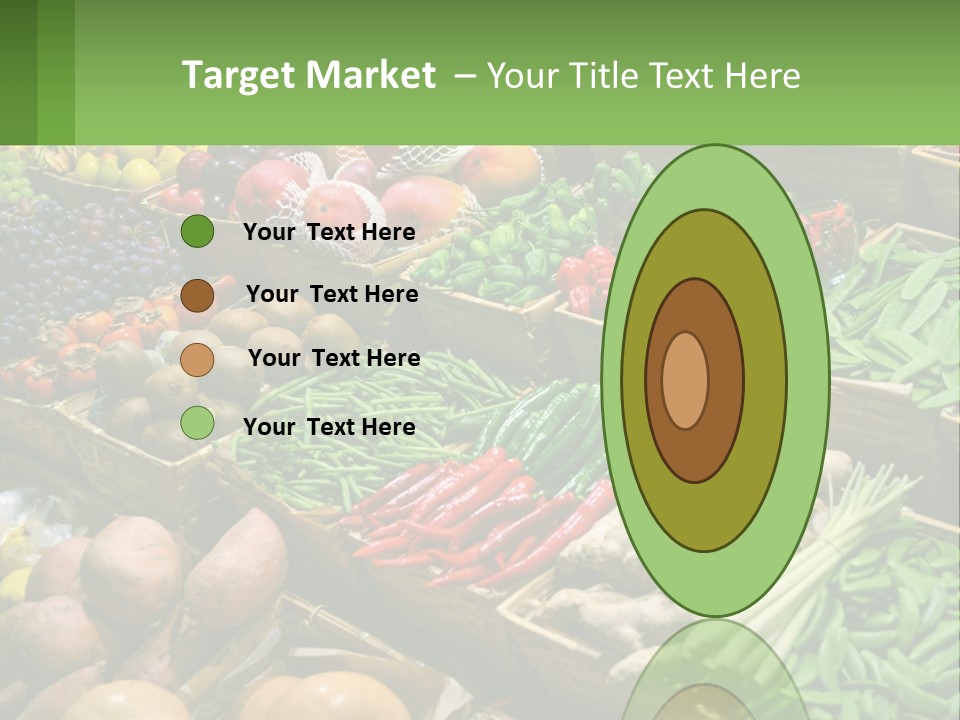 A Large Display Of Fresh Fruits And Vegetables PowerPoint Template