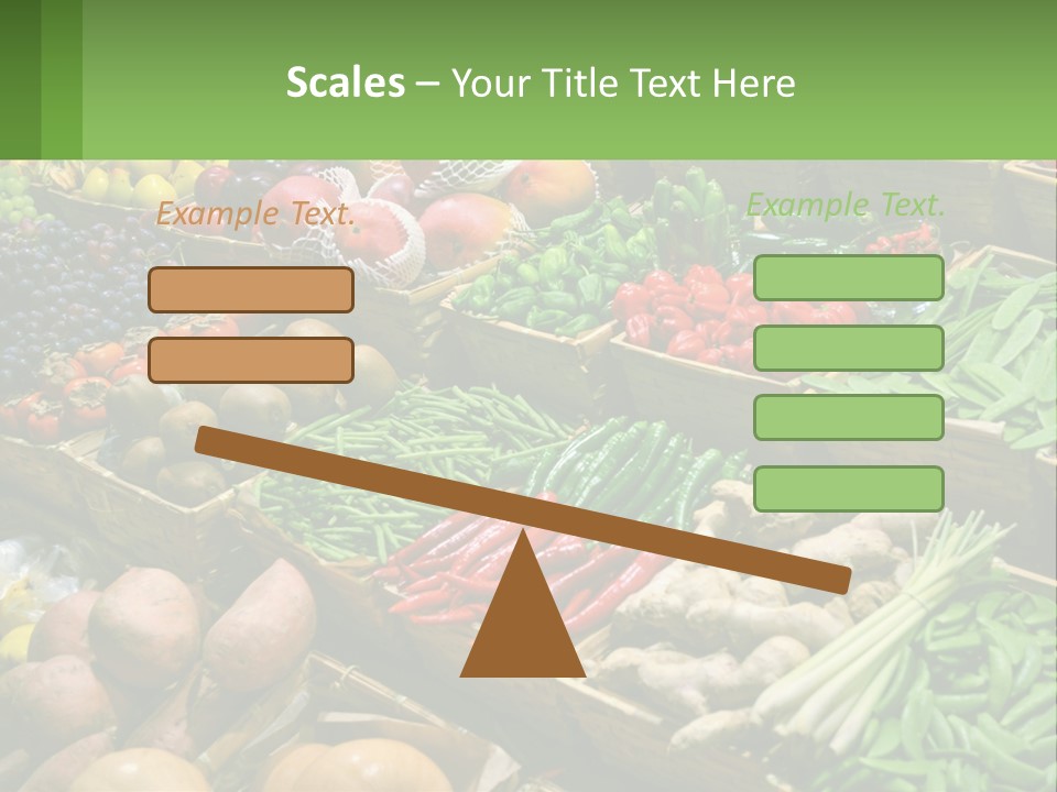 A Large Display Of Fresh Fruits And Vegetables PowerPoint Template