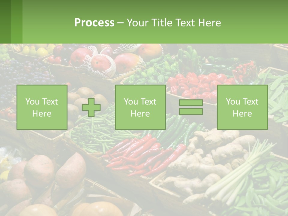 A Large Display Of Fresh Fruits And Vegetables PowerPoint Template