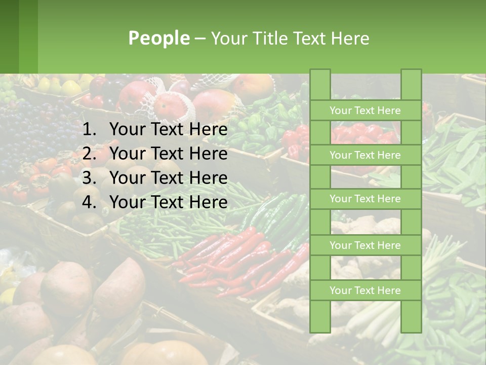 A Large Display Of Fresh Fruits And Vegetables PowerPoint Template